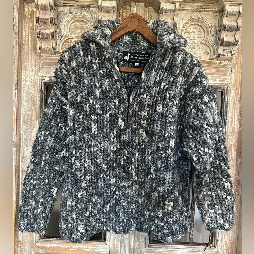 Alpaca Connection Chunky Knit Pullover Wool Sweater